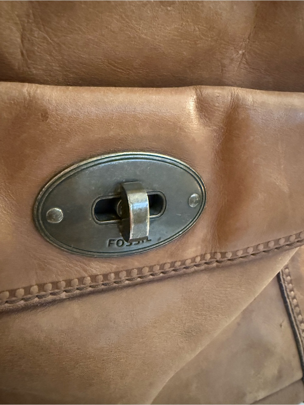 Vintage Authentic Fossil Vintage Leather Tote Bag - Picture 3 of 16